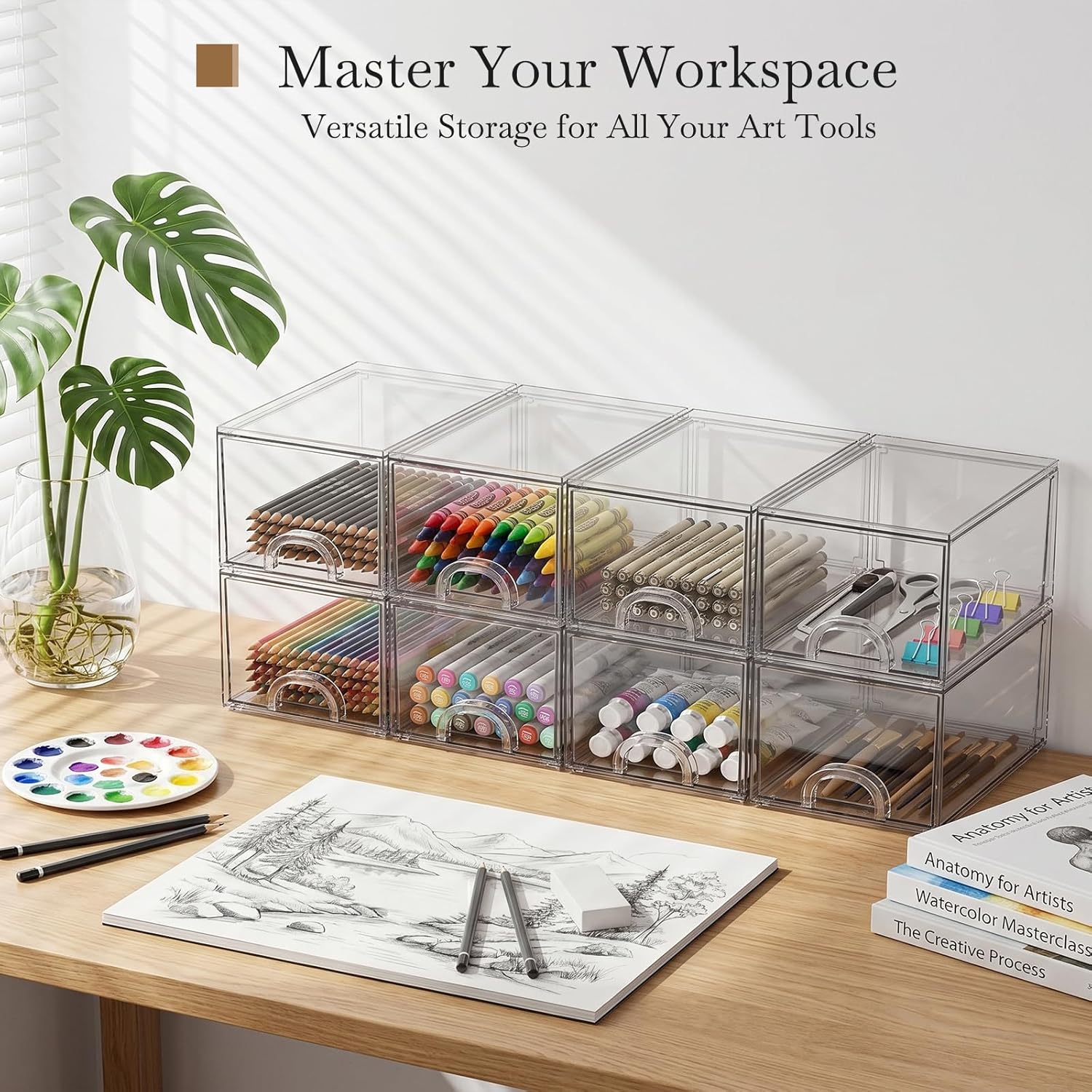 8-Pack Clear Stackable Acrylic