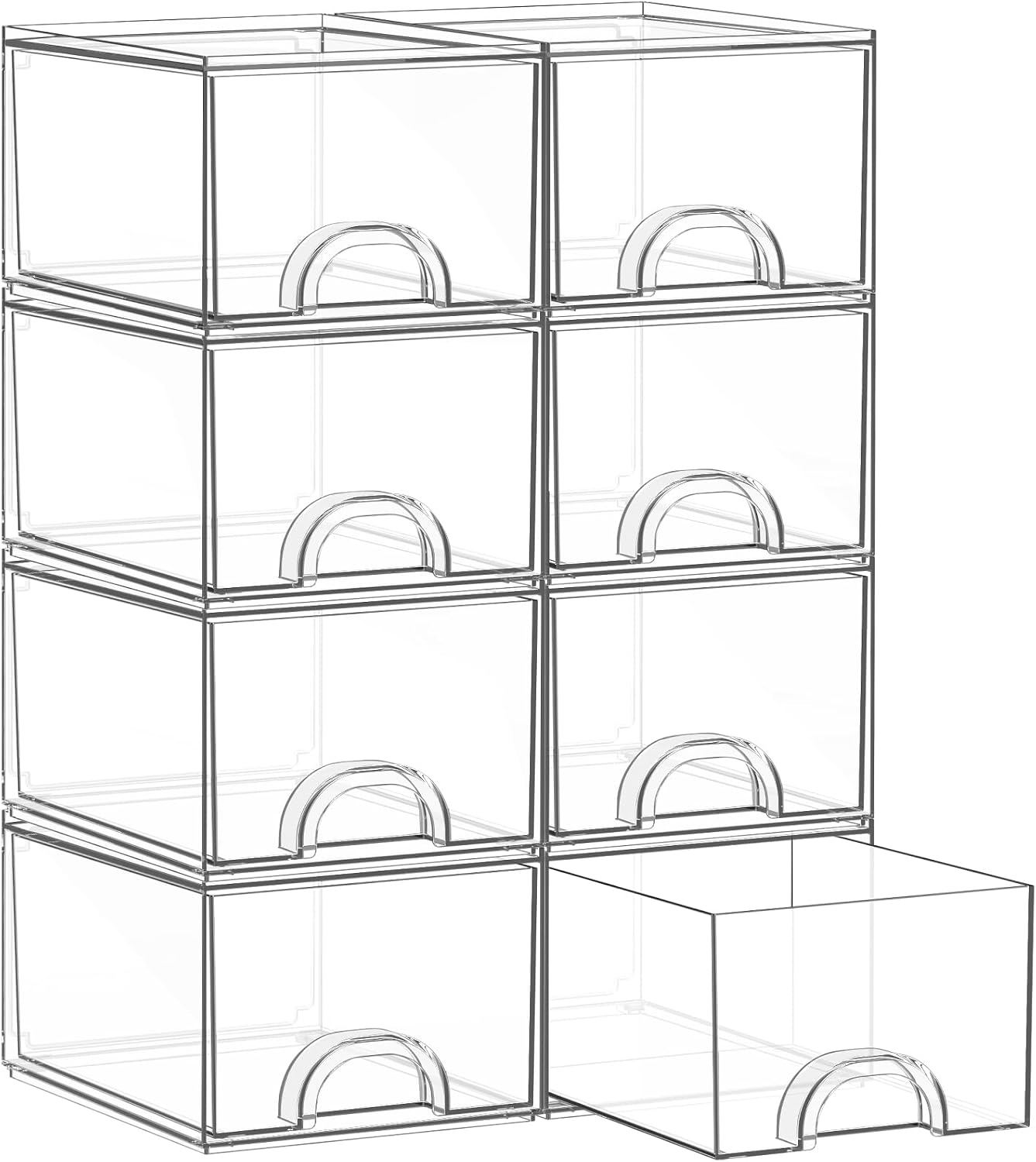 8-Pack Clear Stackable Acrylic