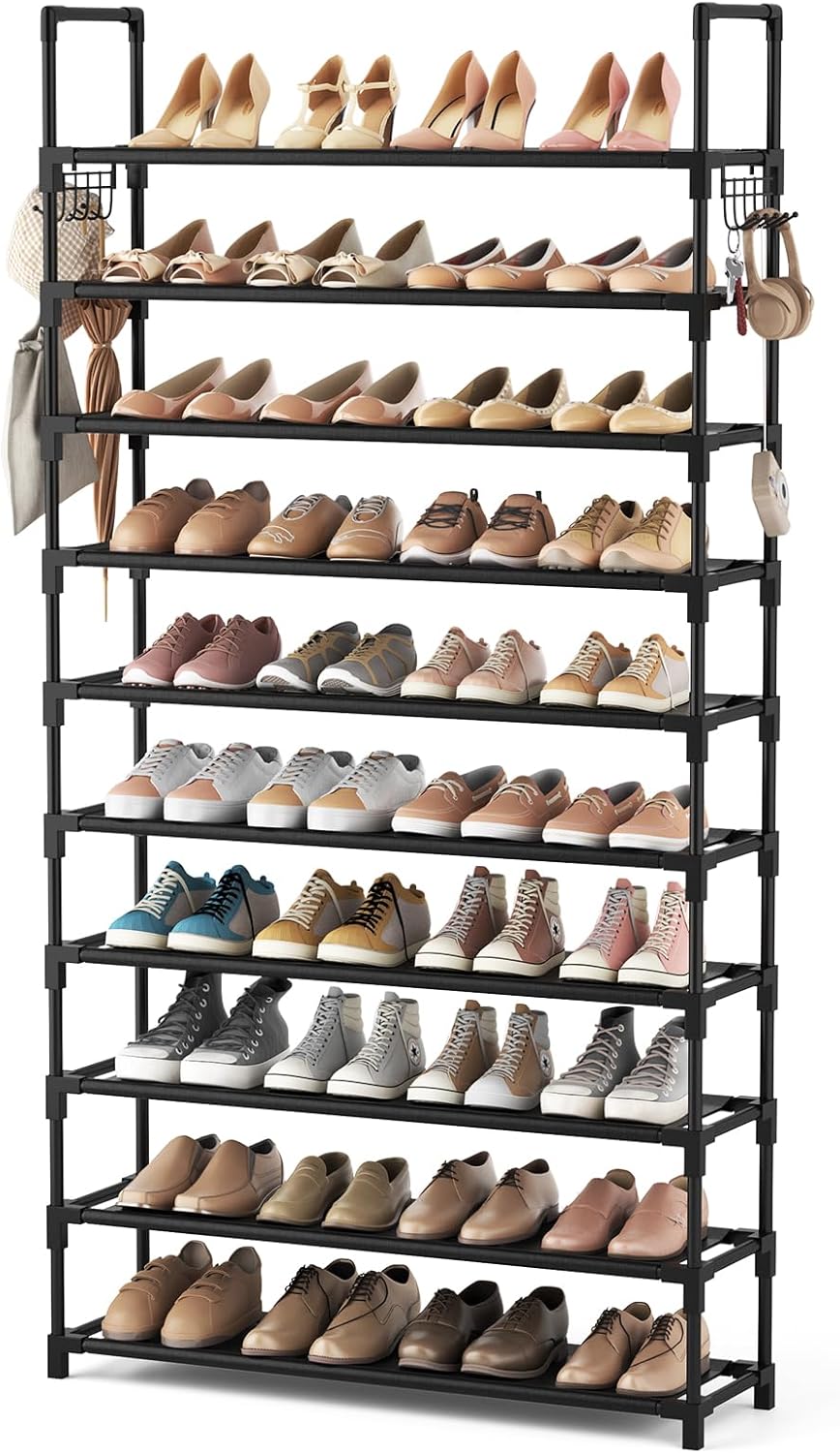 Black 10-tier Shoe Rack