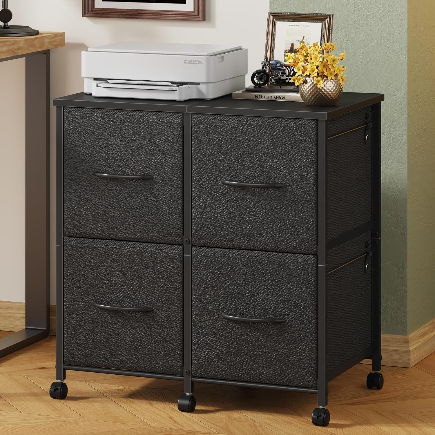 Black 4-drawer Mobile Cabinet