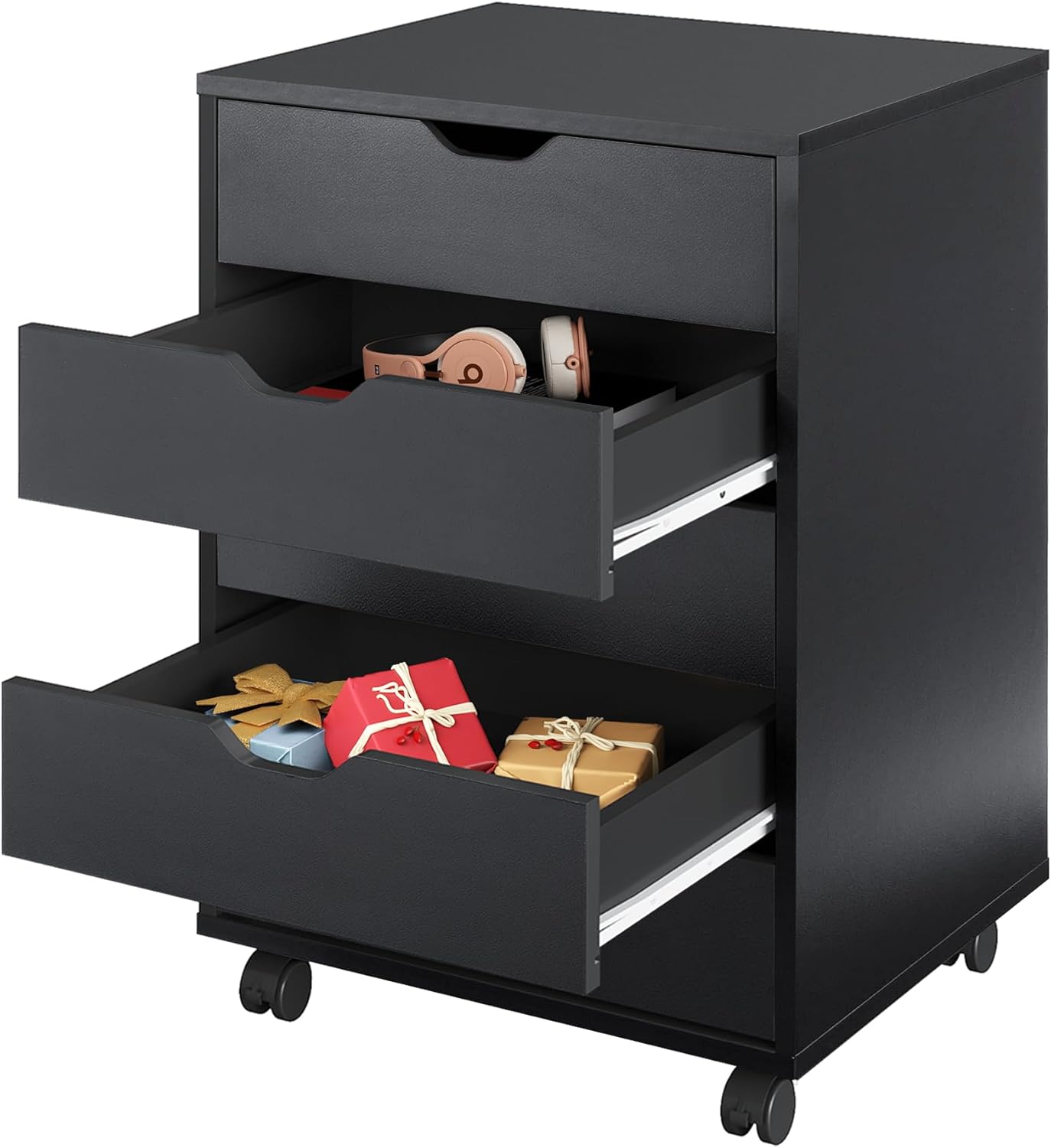 Black 5-drawer Mobile Cabinet
