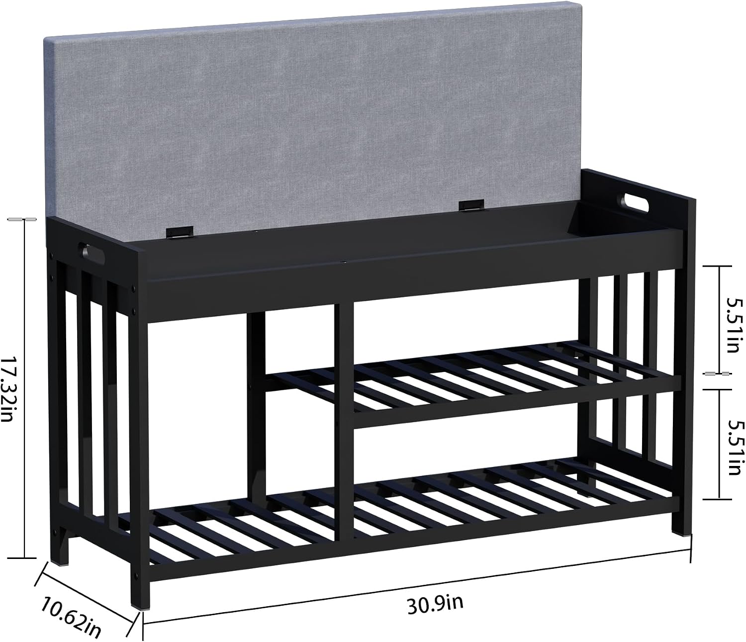 Black Bamboo Shoe Bench