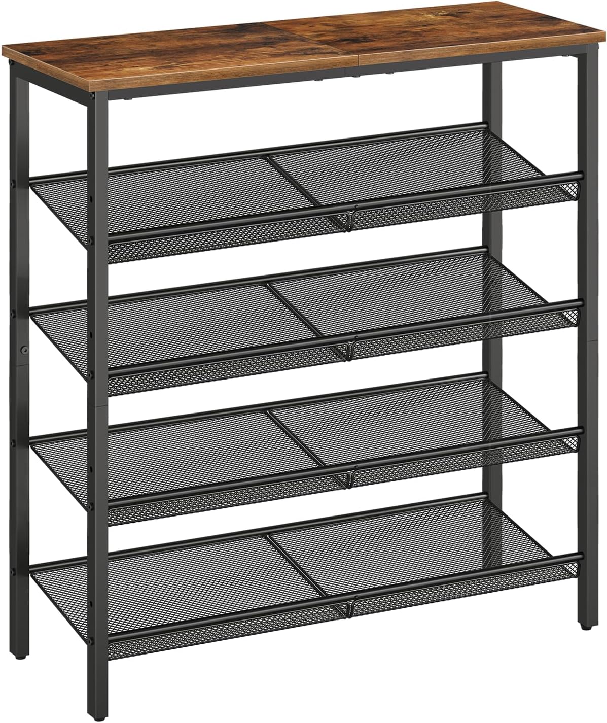 Rustic Brown 5-Tier Shoe Rack