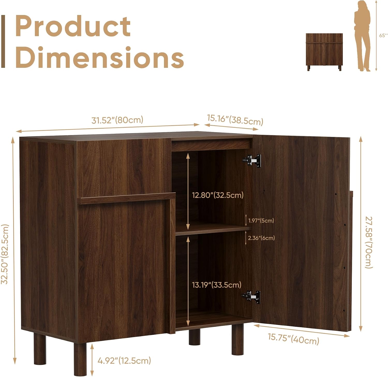 Walnut 2 Door Sideboard
