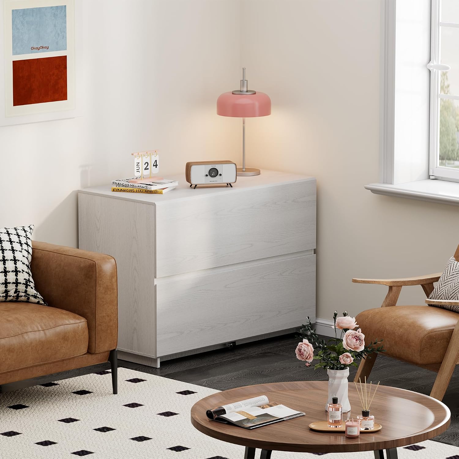White 2-Drawer Lateral Filing Cabinet