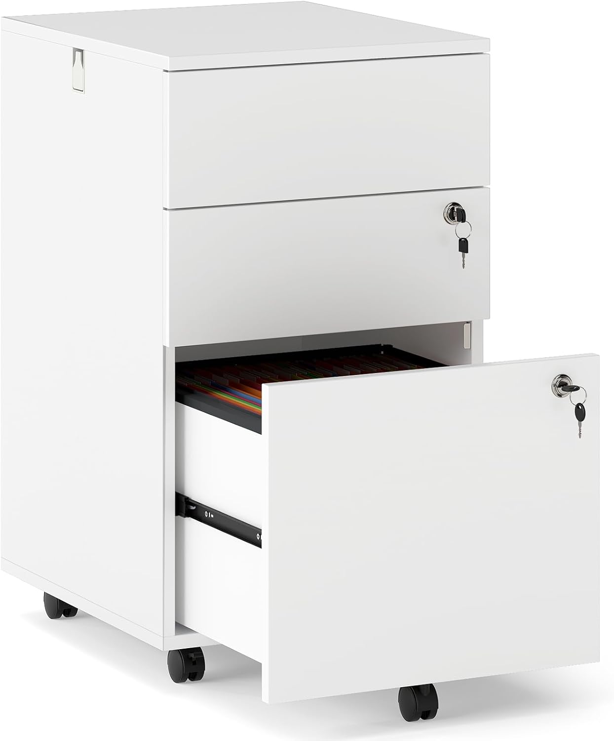 White 3-drawer Mobile Cabinet