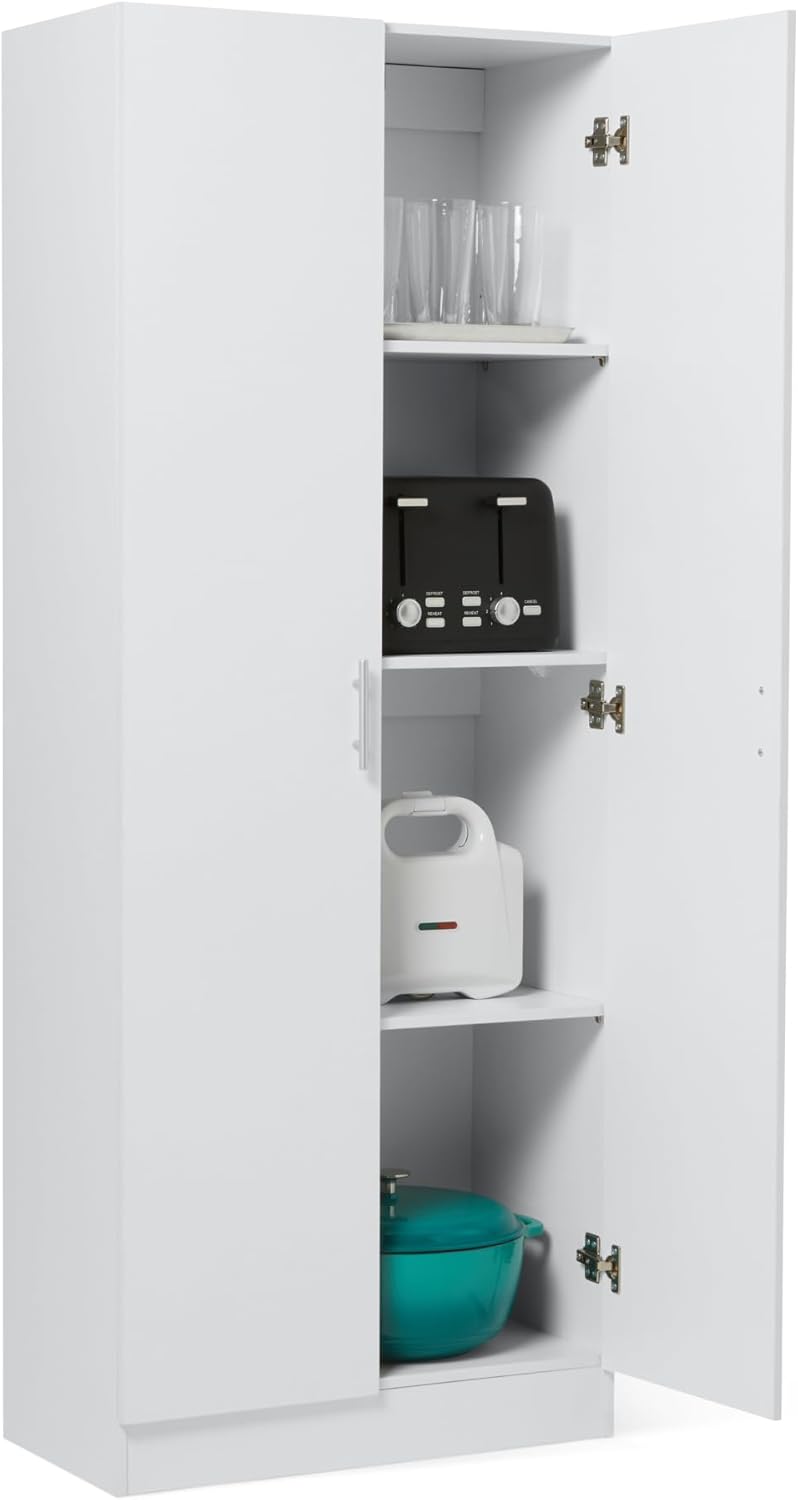 White 4-Shelf Storage Cabinet