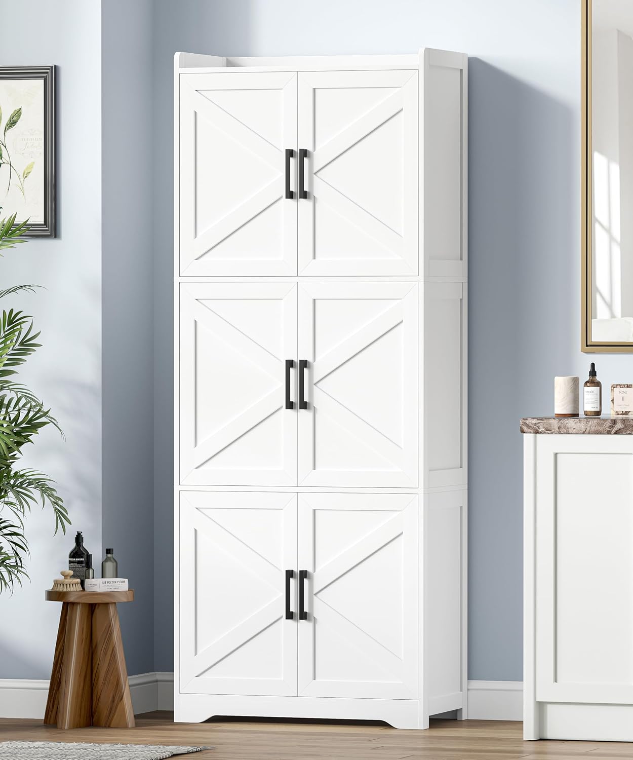 White Tall Storage Cabinet