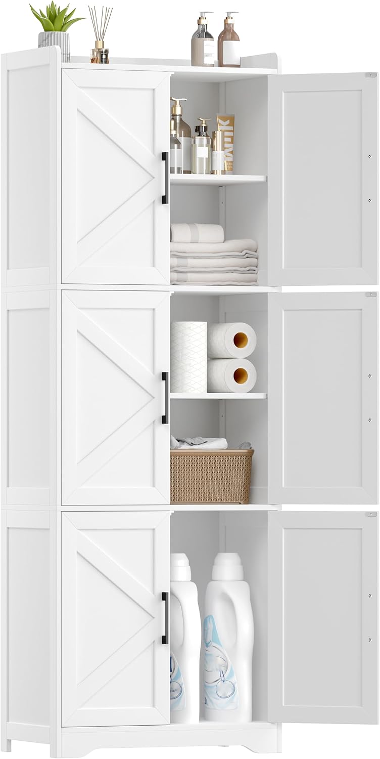 White Tall Storage Cabinet